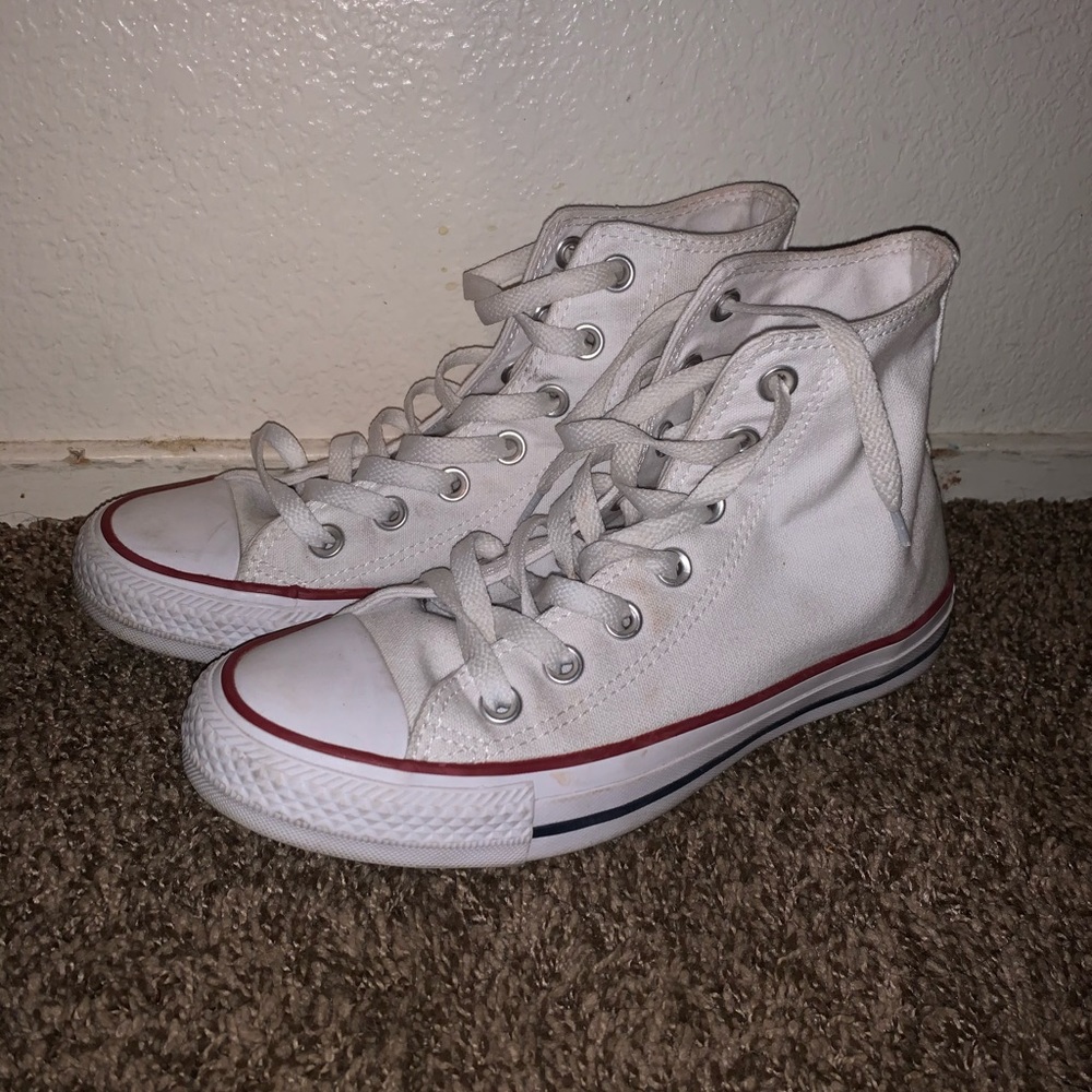 White high top converse size 6 women’s